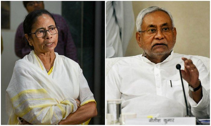 West Bengal chief minister Mamata Banerjee and Bihar CM Nitish Kumar (PTI Photos)