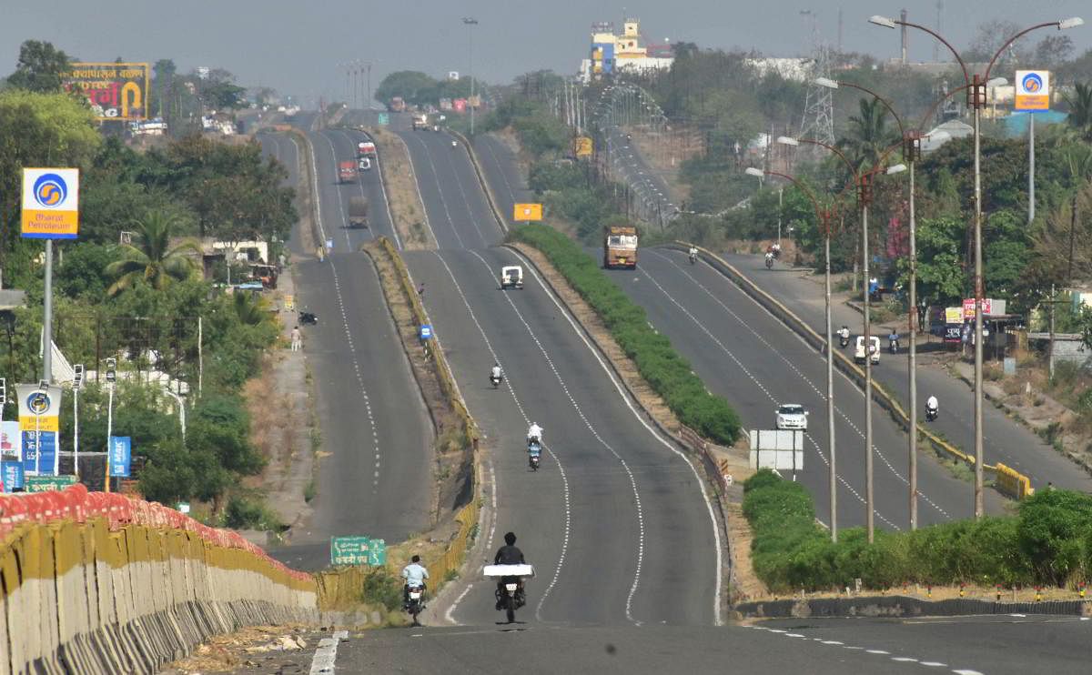 Solapur-Pune national highway wears a deserted look during the nationwide lockdown to curb the spread of coronavirus, in Solapur, Friday, April 10, 2020. (PTI Photo)