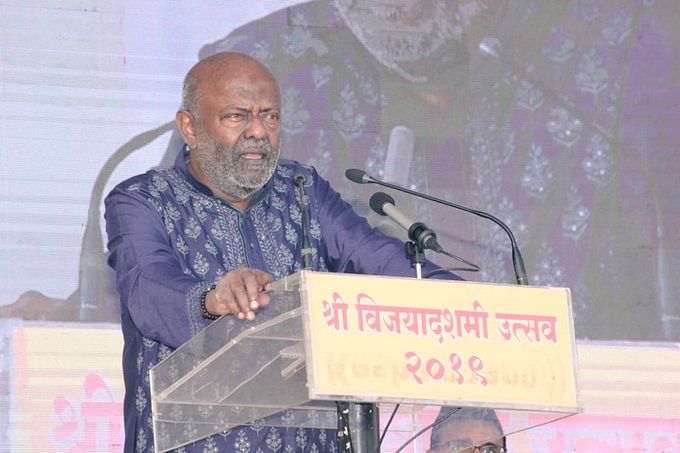 The country faces many challenges, but the government alone cannot solve the problems. The private sector, citizens, NGOs must also contribute to overcoming these challenges, said Nadar, the chief guest at the Sangh's annual Dussehra event this year. Photo/Twitter