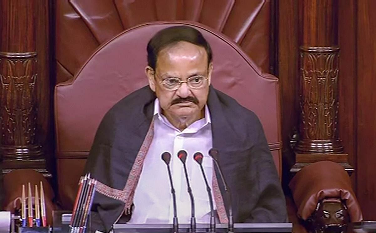 As the House met for the day, Naidu said no bill will be taken up and the House will only discuss the Budget, and Finance Minister Nirmala Sitharaman's reply later in the day. Credit: PTI Photoi