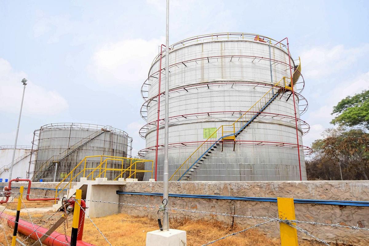  A view of LG Polymers industry where the chemical gas leakage happened on Thursday, at RR Venkatapuram village in Visakhapatnam. Credit: PTI Photo