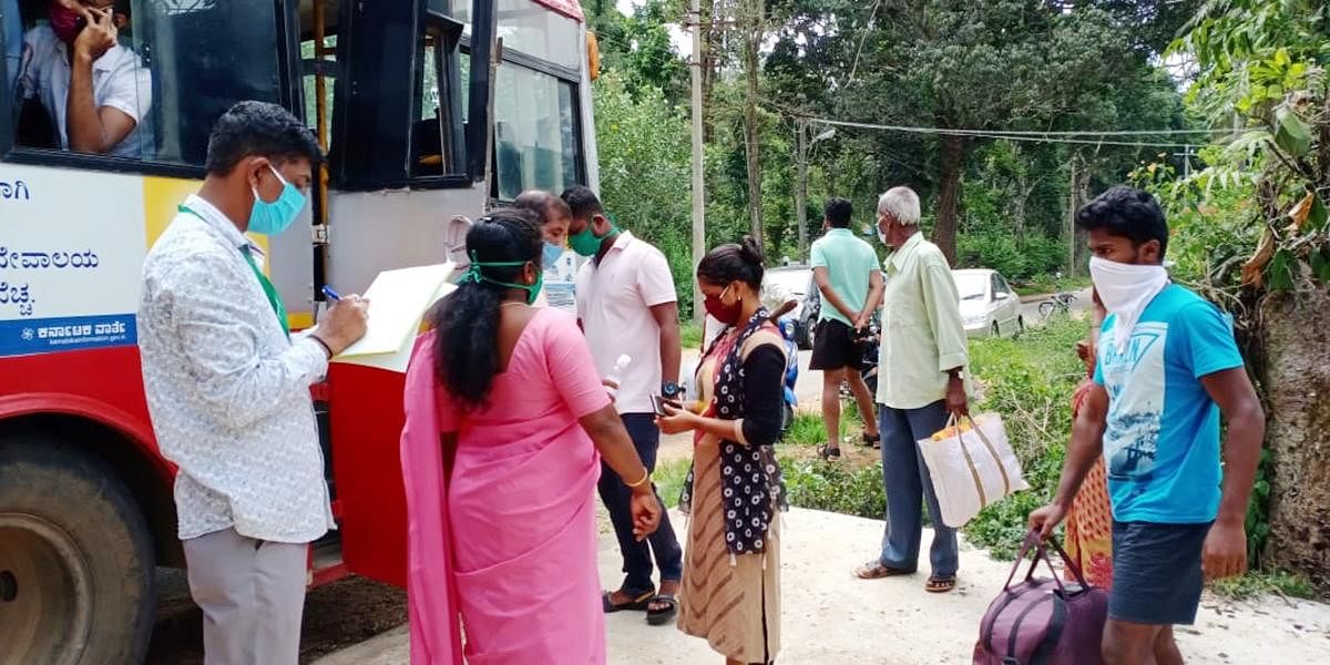 People were sent quarantine centres after health check-up at Nandeepura PHC.