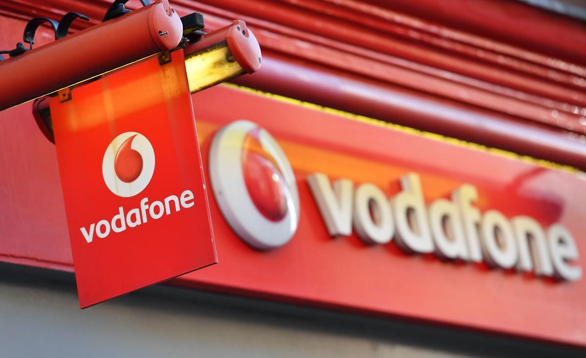 The logo of British mobile phone giant Vodafone (AFP Photo)