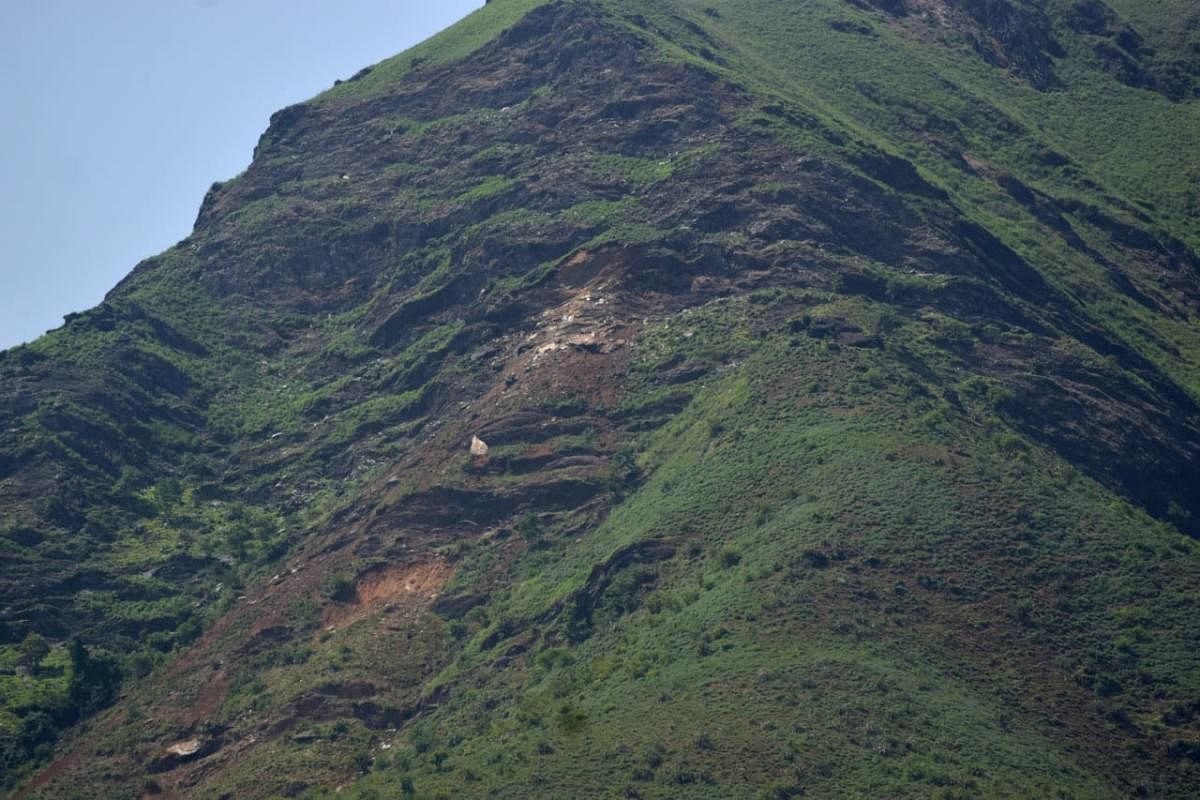 The spot where the landslide occurred at Jambale.