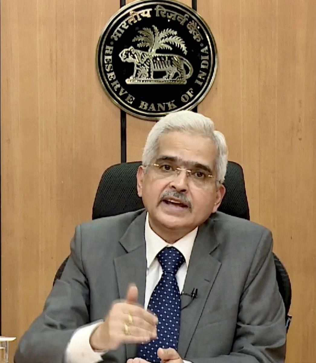 RBI Governor Shaktikanta Das addresses a press conference on the measures to ease the financial stress caused due to coronavirus pandemic, in New Delhi, Friday, May 22, 2020. (TV GRAB/PTI Photo) (PTI22-05-2020_000046A)