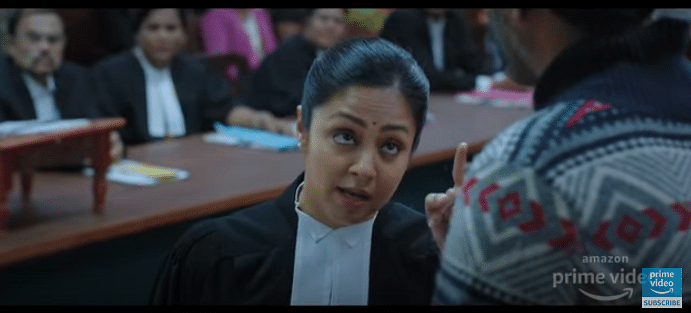 Jyothika in a still from PonMagal. (Credit: Screengrab/YouTube)