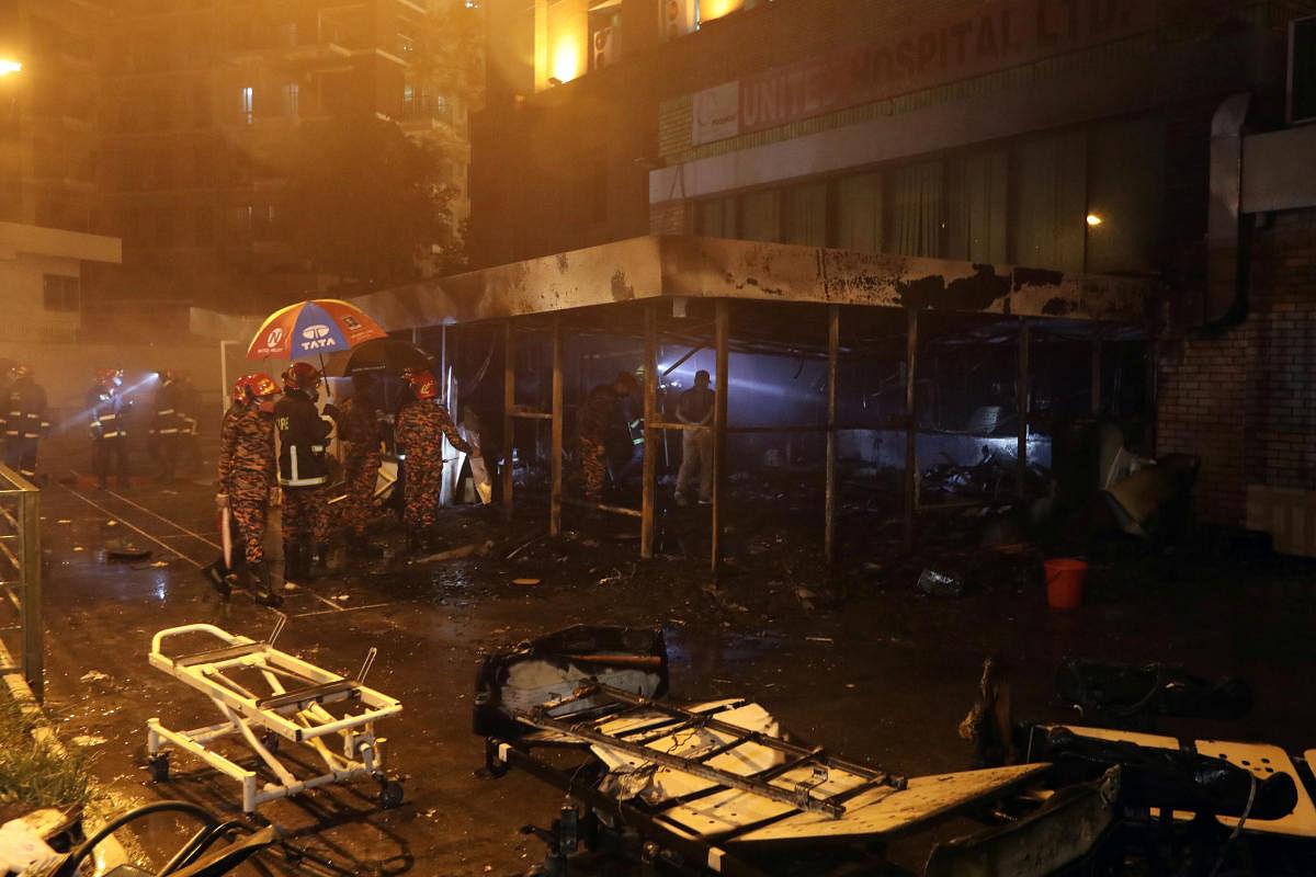 A makeshift isolation unit for coronavirus disease (COVID-19) patients in the United Hospital is pictured after a fire broke out and killed several patients, in Dhaka, Bangladesh, May 27, 2020. Credit: Reuters Photo