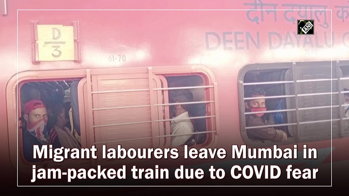 Migrant labourers leave Mumbai in jam-packed train due to Covid-19 fear