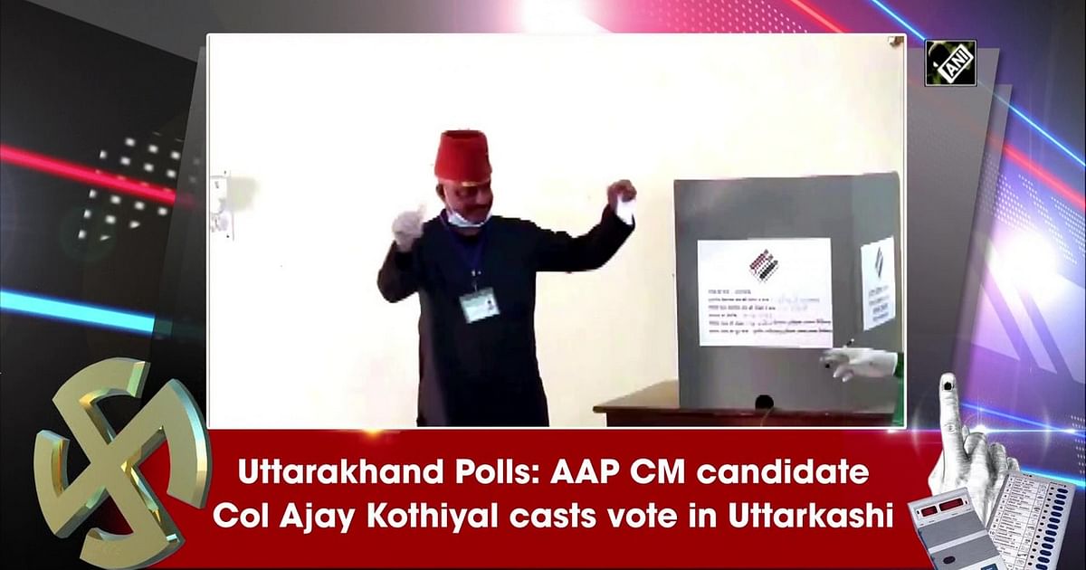 Uttarakhand Polls Aap Cm Candidate Col Ajay Kothiyal Casts Vote In Uttarkashi