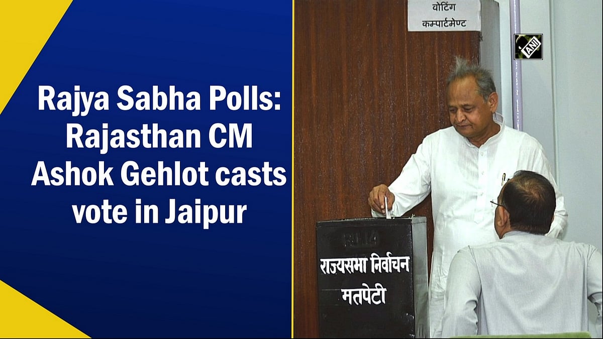 Rajya Sabha Polls Rajasthan CM Ashok Gehlot casts vote in Jaipur
