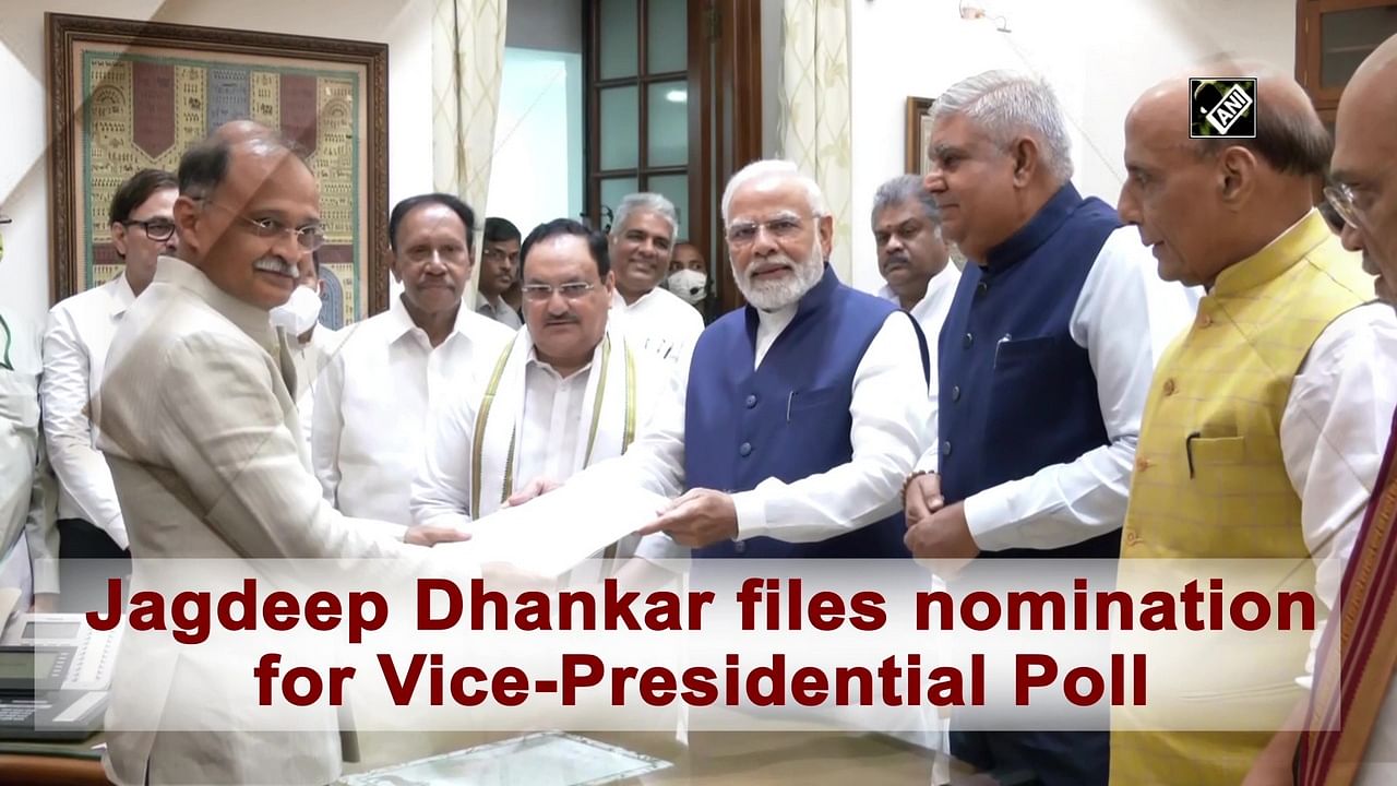 Jagdeep Dhankar Files Nomination For Vice-Presidential Poll