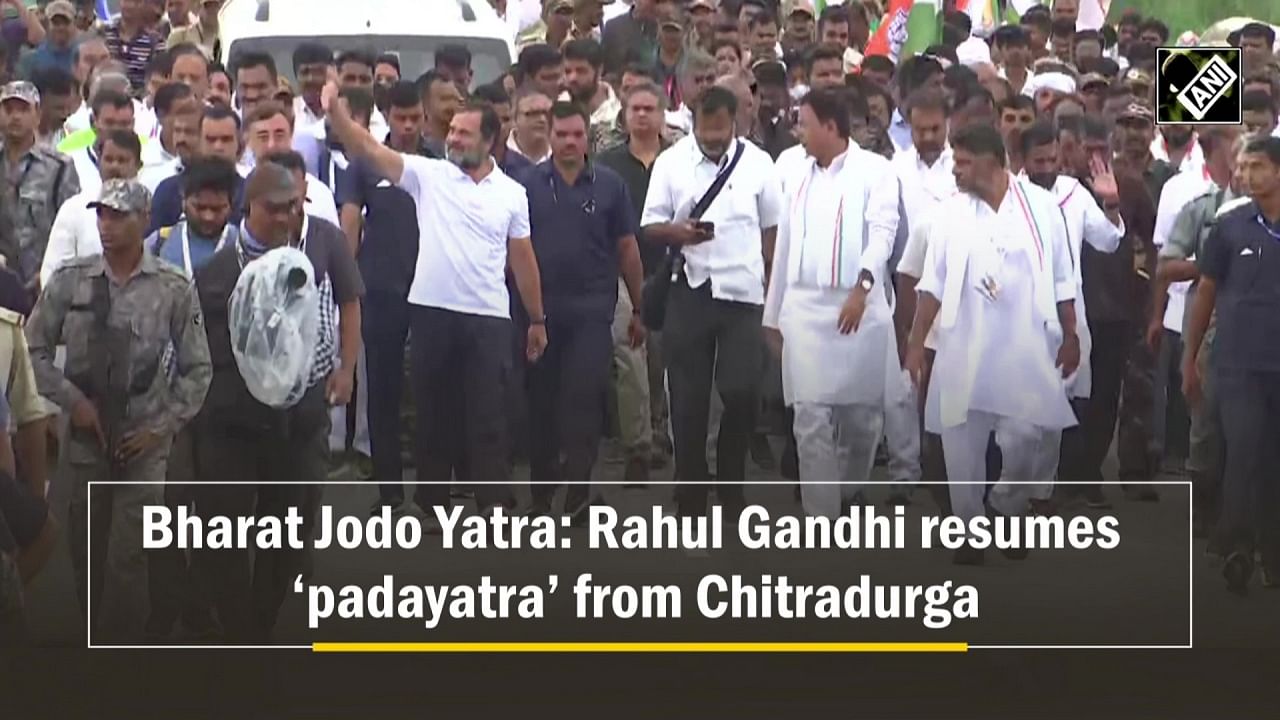 Rahul Gandhi Resumes Bharat Jodo Yatra From Chitradurga