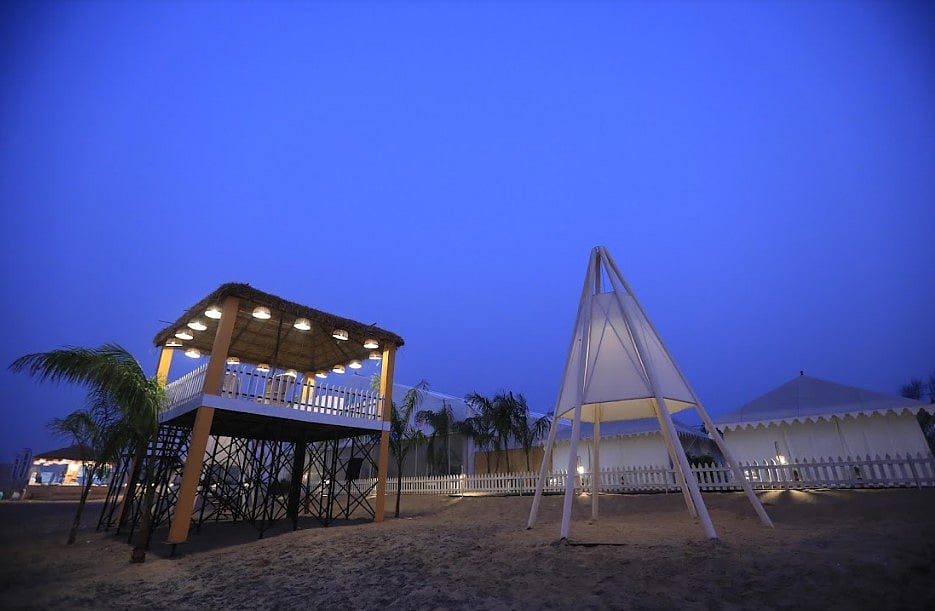 Water sports and glamping by the beach at Konark