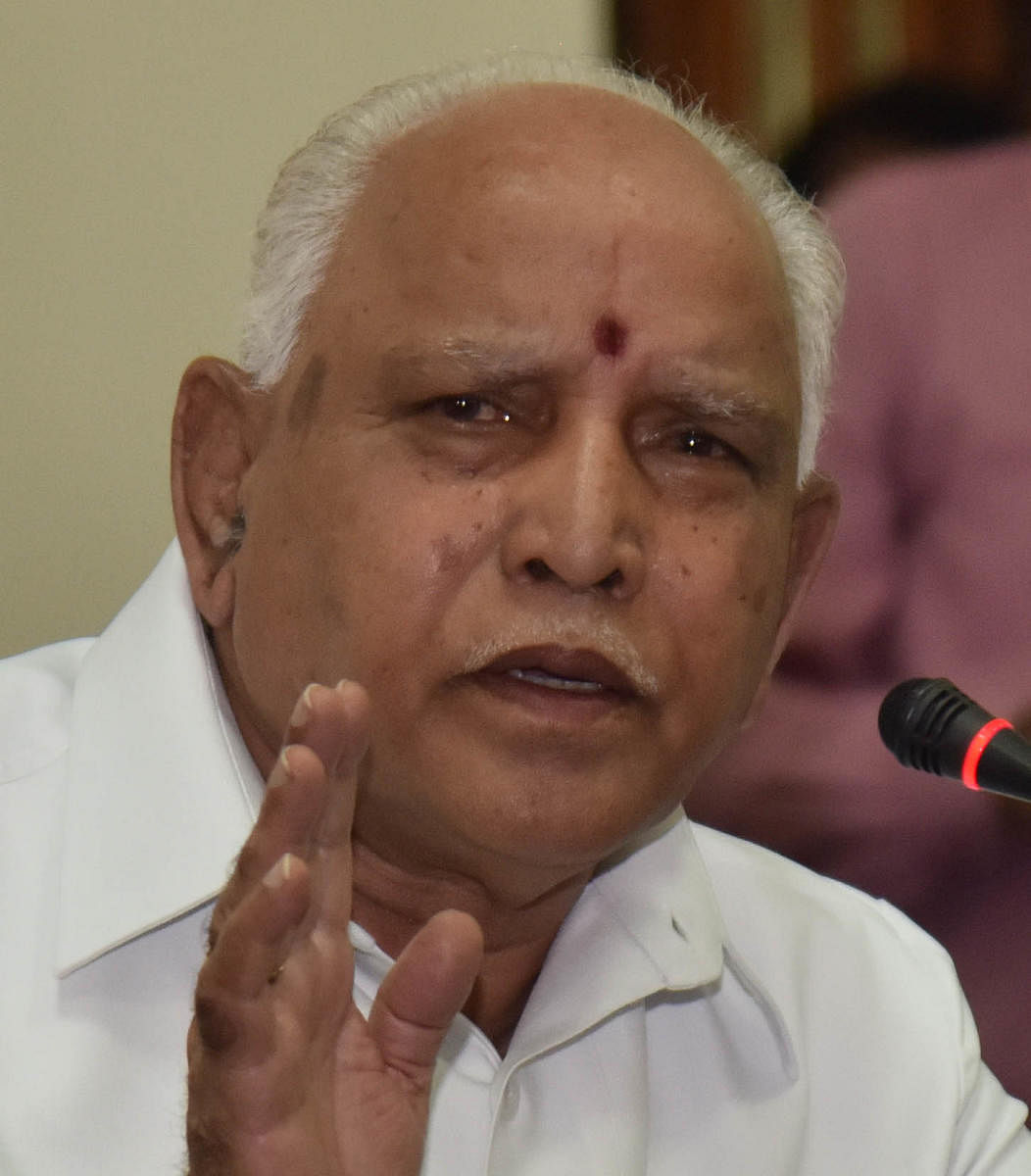 Chief Minister B S Yediurappa during the press conference at Vidhana Soudha in Bengaluru on Wednesday, May 06, 2020. Photo by Janardhan B K