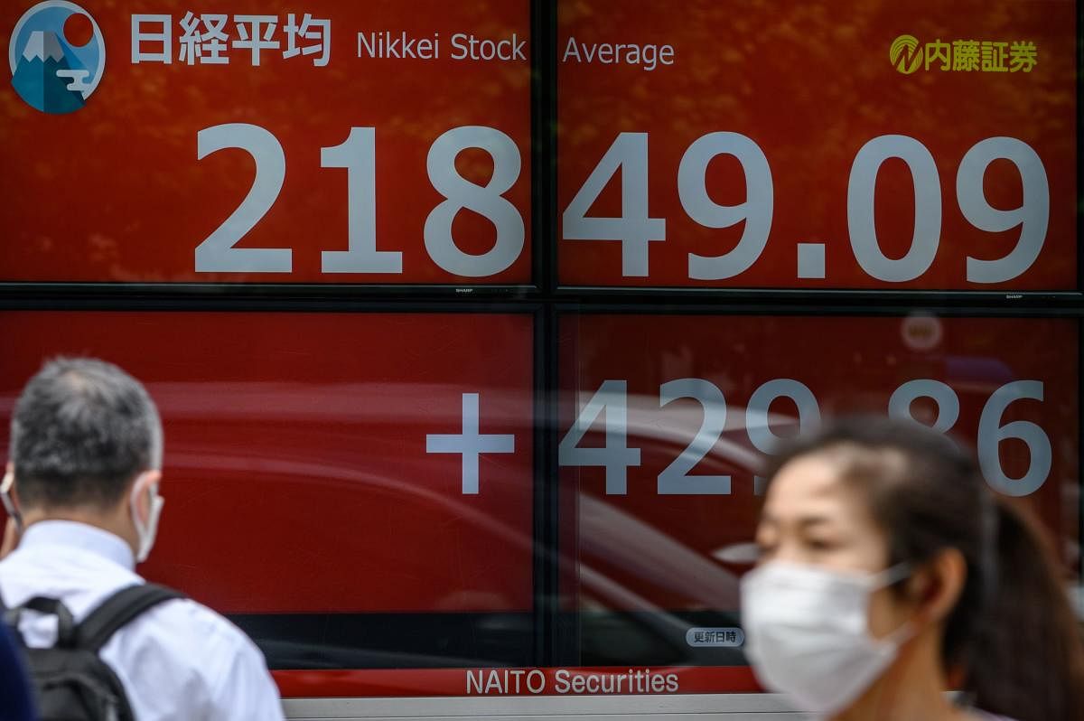Nikkei 225 Index on the Tokyo Stock Exchange (AFP Photo)