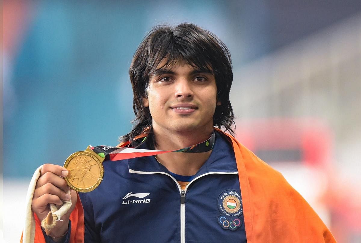 Gold medallist India's Neeraj Chopra (PTI Photo)