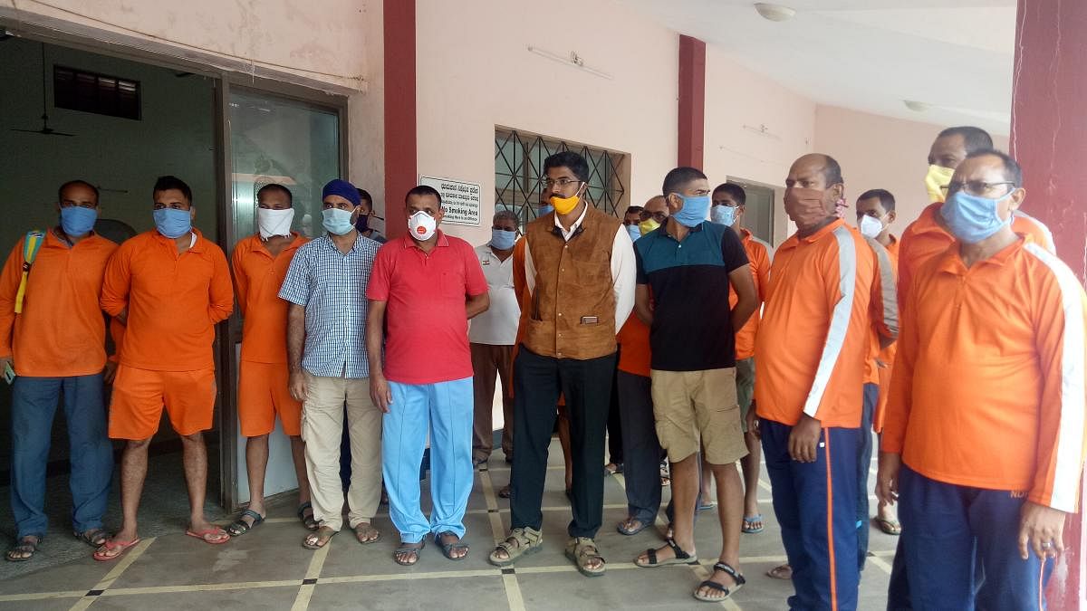 The NDRF team which arrived in Kodagu on Tuesday.