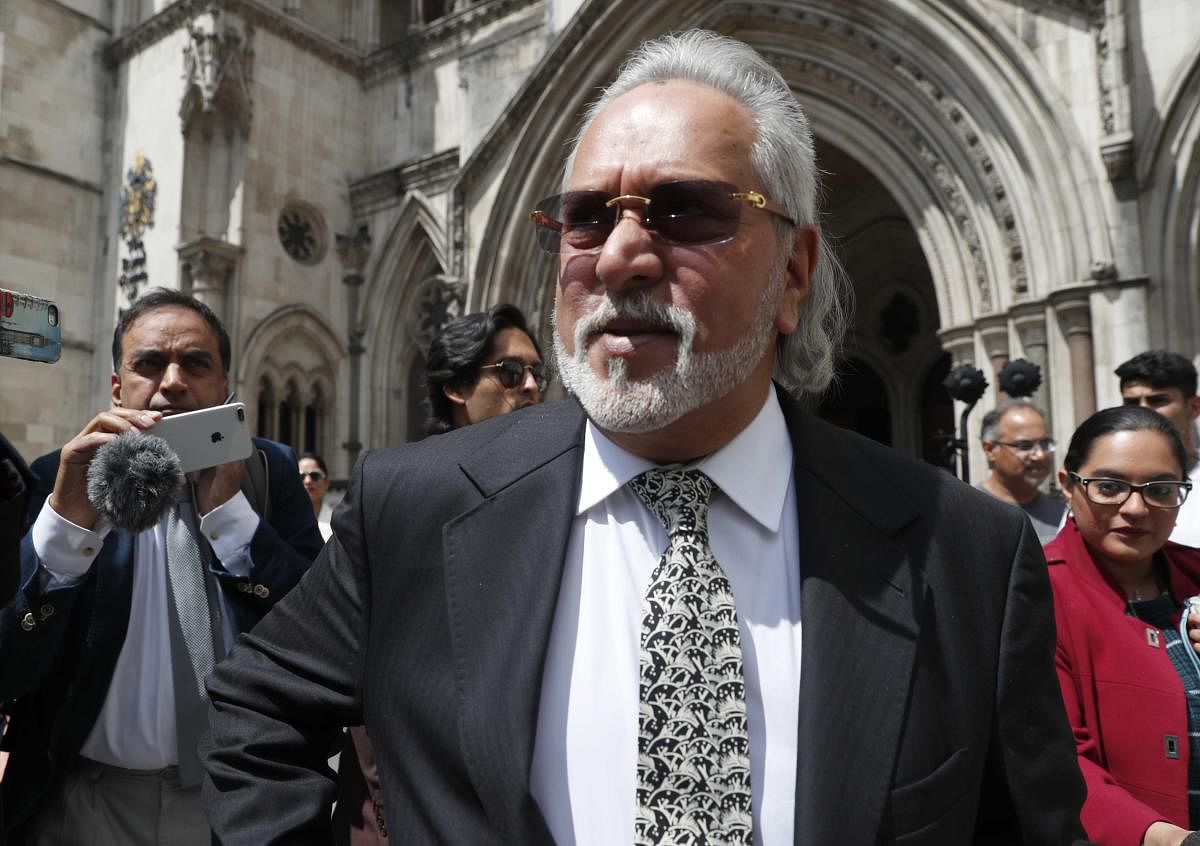 London: Indian business man Vijay Mallya leaves the High Court for a lunch break as he appeals against extradition to India to face fraud charges at the Royal Courts of Justice in London, Tuesday, July 2, 2019. Mallya, whose business empire once included