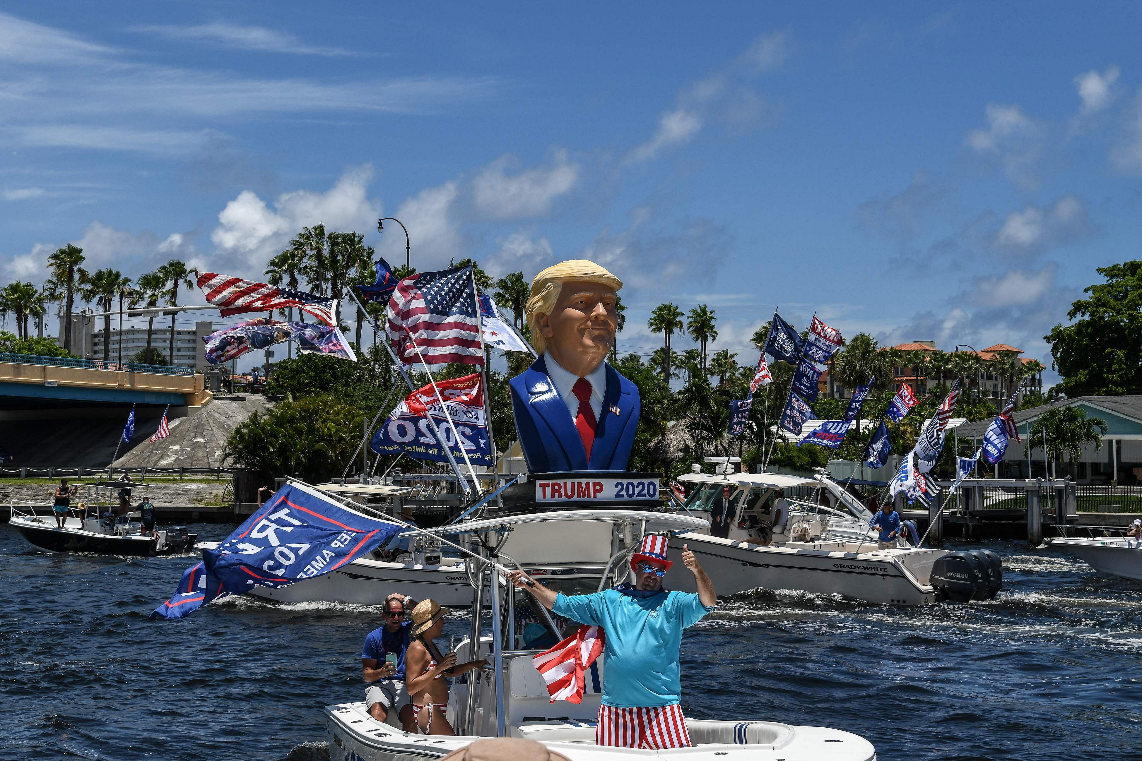 Further north in Jacksonville, about 1,000 boats participated in the Trumptillas, according to official Duval County estimates. Credit: AFP Photo