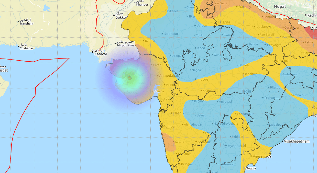 Intensity map of earthquake that hit Gujarat. Credit: seismo.gov.in