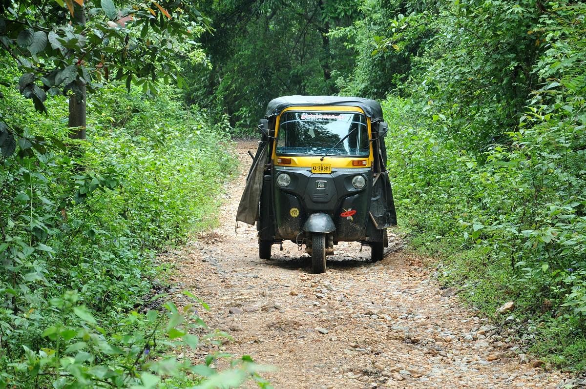 The road leading to Yadagunda village.