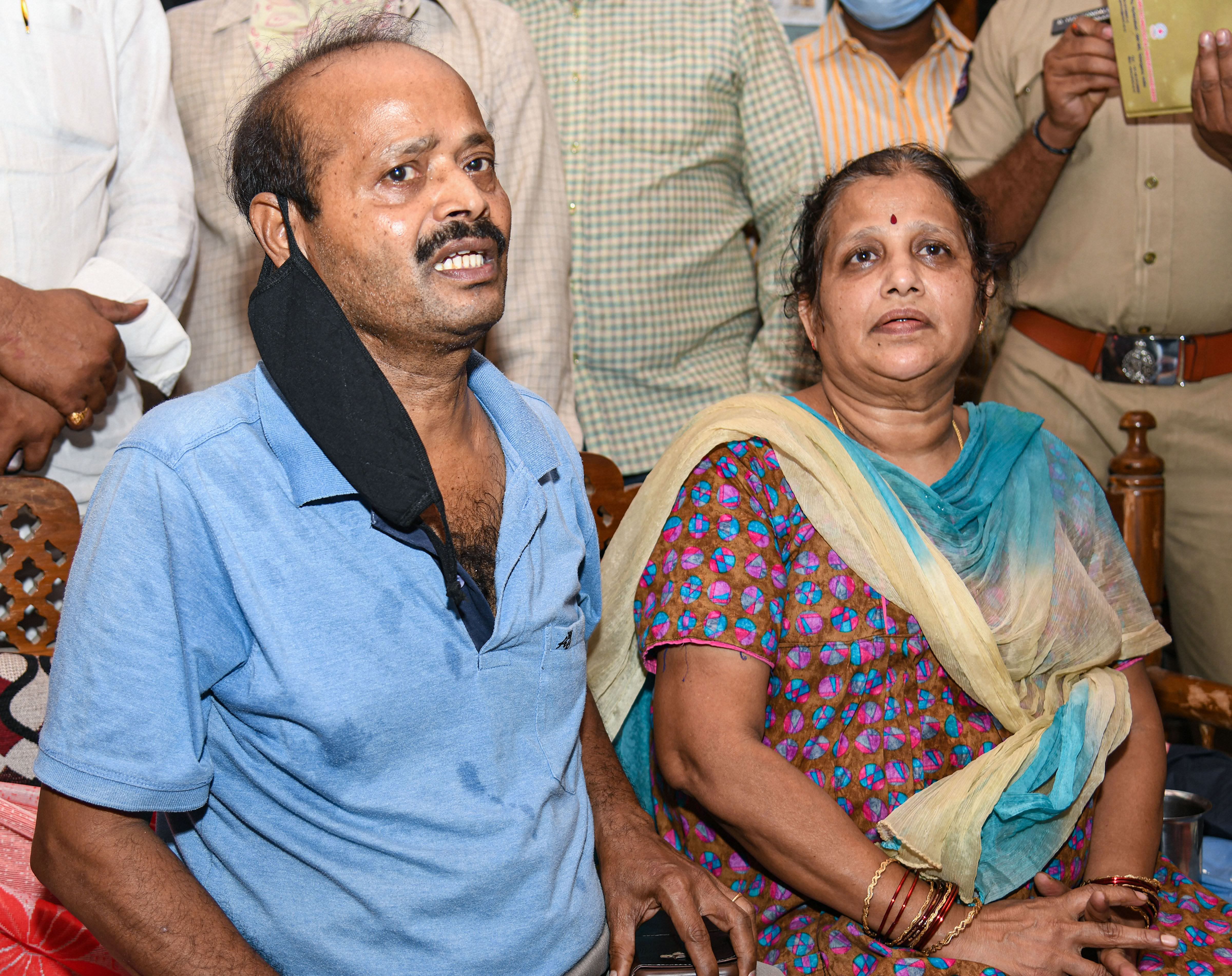 Family members of Colonel Santosh Babu, who was martyred during a clash with Chinese troops, at their residence in Suryapet, Tuesday, June 16, 2020. Babu and two soldiers were killed in the Galwan Valley in eastern Ladakh on Monday night during a clash with Chinese troops in the first such incident involving fatalities after a gap of 45 years, signalling a massive escalation in the five-week border standoff in the sensitive region. (PTI Photo)