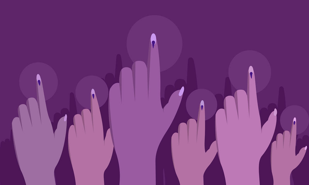 Voting power of Indian women. Conceptual illustrationElections / Voting