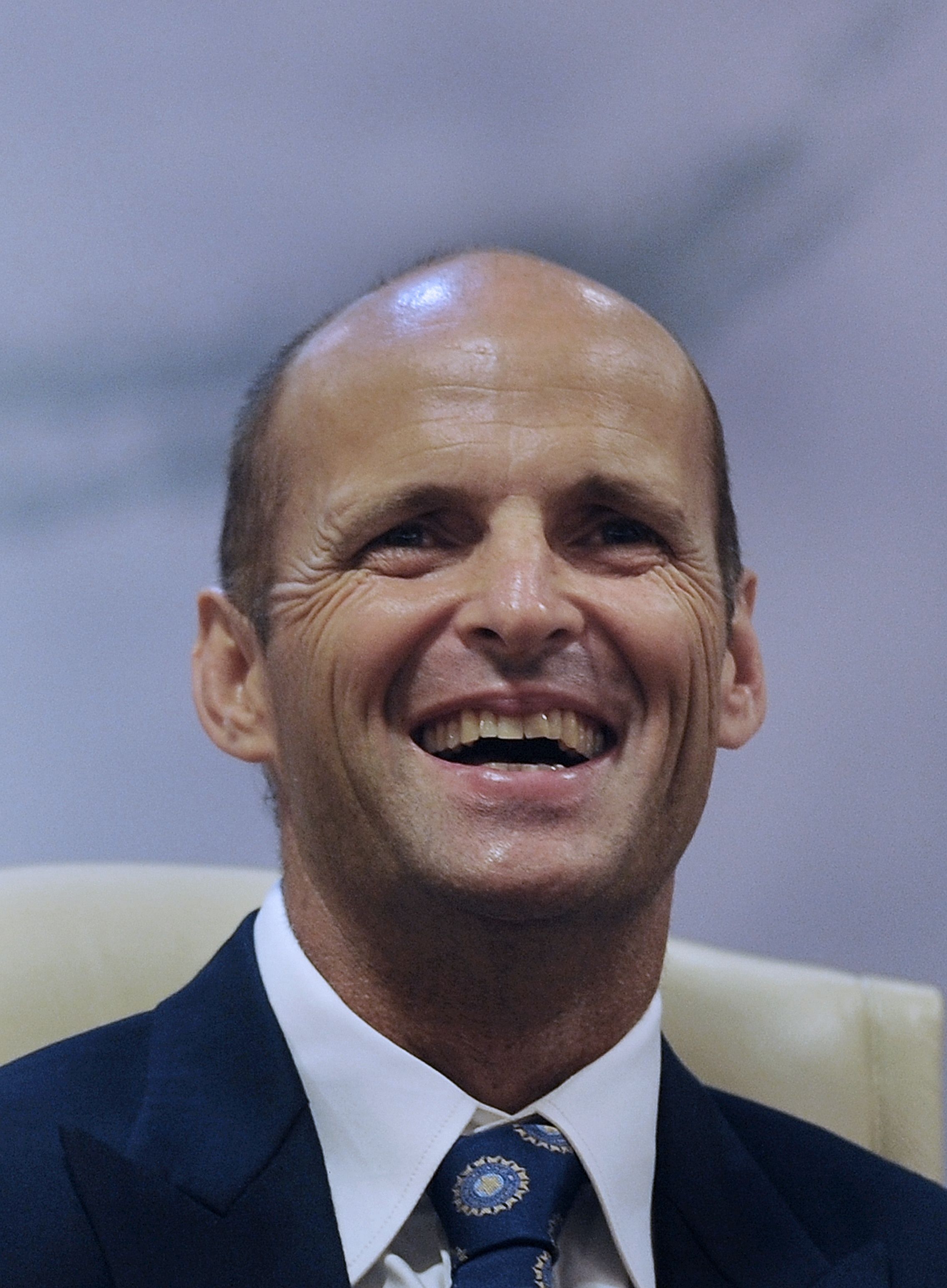 India's outgoing cricket coach Gary Kirsten smiles as he addresses a news conference at the head office of the Board of Control for Cricket in India (BCCI) in Mumbai on April 5, 2011. Credit: AFP Photo