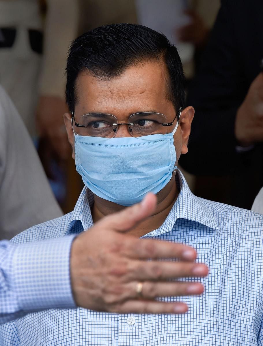 New Delhi: Delhi Chief Minister Arvind Kejriwal leaves after inspecting the Surya Hotel which has been attached to Holy Family Hospital, a dedicated COVID-19 facility, in New Delhi, Tuesday, June 16, 2020. (PTI Photo/Kamal Singh) (PTI16-06-2020_000045B)