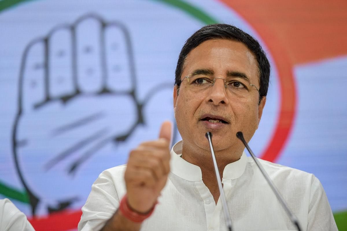 Congress' chief spokesperson Randeep Surjewala. Credit: PTI