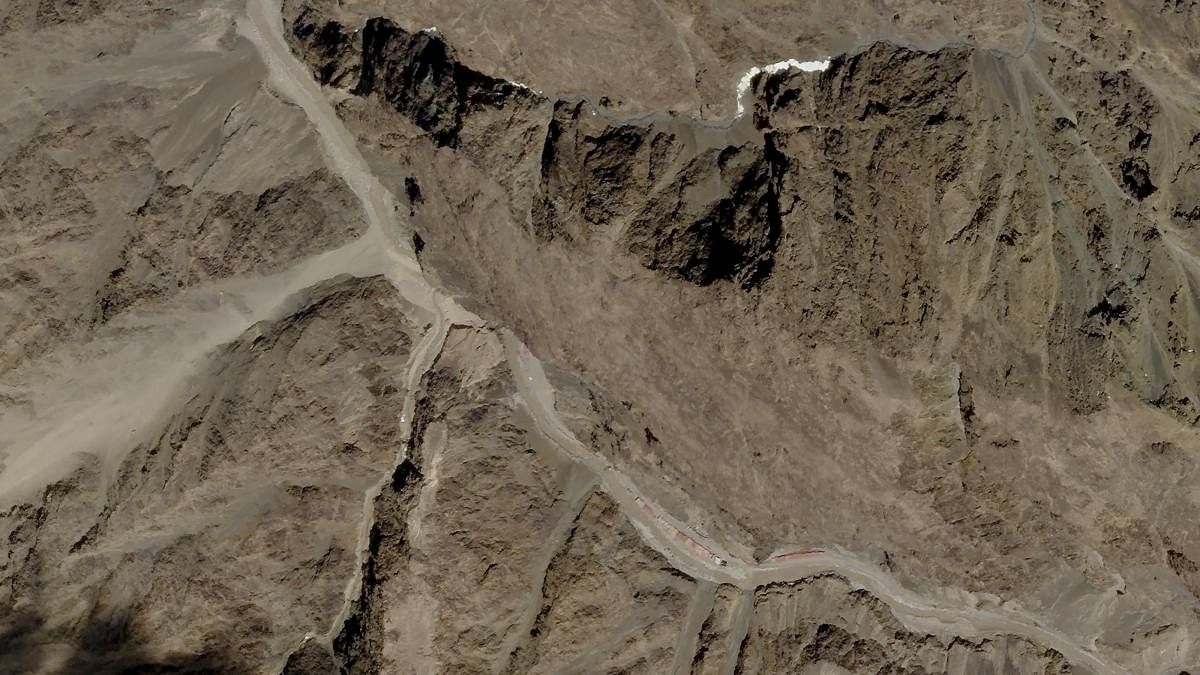 This handout satellite image taken on June 9, 2020, and release by 2020 Planet Labs, Inc. shows Galwan Valley, which lies between China's Tibet and India's Ladakh. Credit: AFP