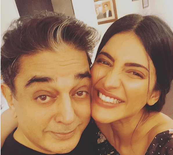 Kamal with daughter Shruti Haasan. Credit: Instagram/ShrutiHaasan
