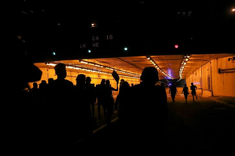 Protesters march on a highway as racial inequality protests continue, in Washington, US. Credits: Reuters Photo