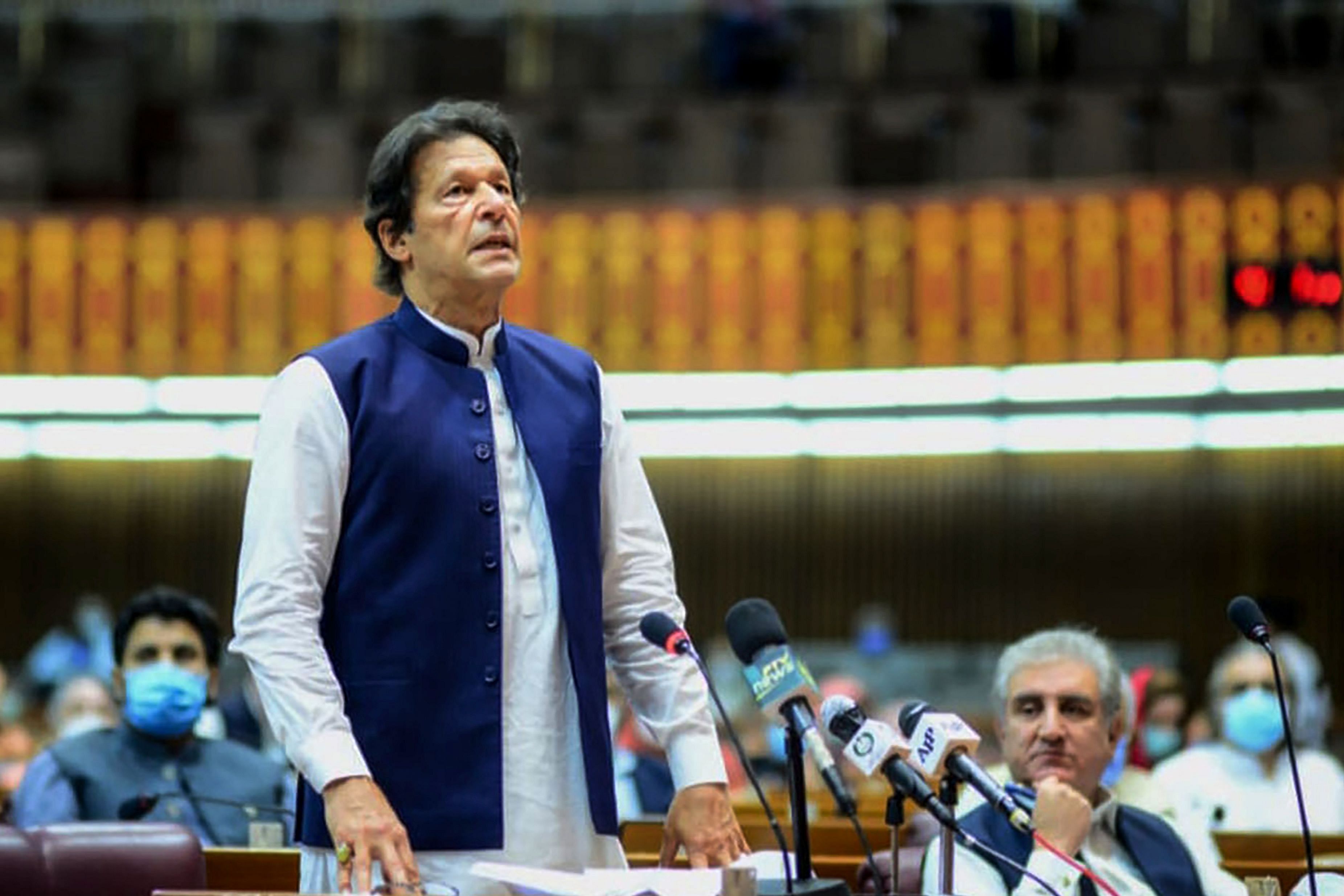 "I don't think there's a country which supported the war on terror and had to face embarrassment for it. Pakistan was also openly blamed for US' failure in Afghanistan," Pakistan Prime Minister Imran Khan said. Credit: AFP Photo