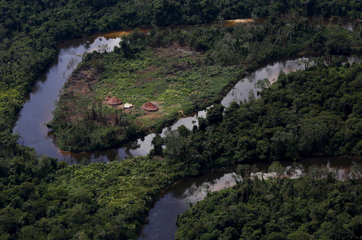 A village of indigenous Yanomami is seen during Brazil’s environmental agency operation against illegal gold mining on indigenous land, in the heart of the Amazon rainforest, in Roraima state. Reuters/file