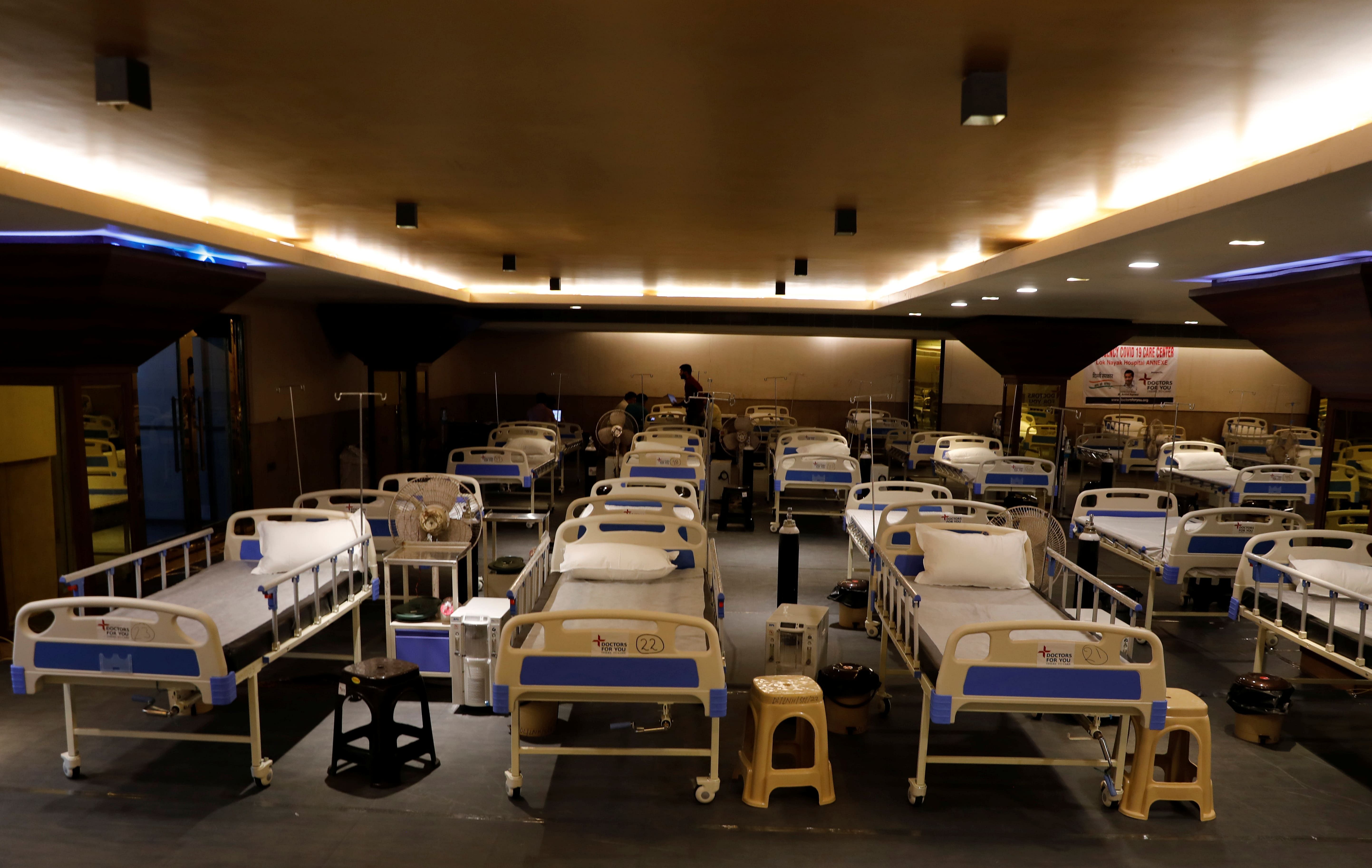 The government on Saturday linked eight banquet halls with a total of 1,055 beds to these hospitals. Credit: Reuters Photo