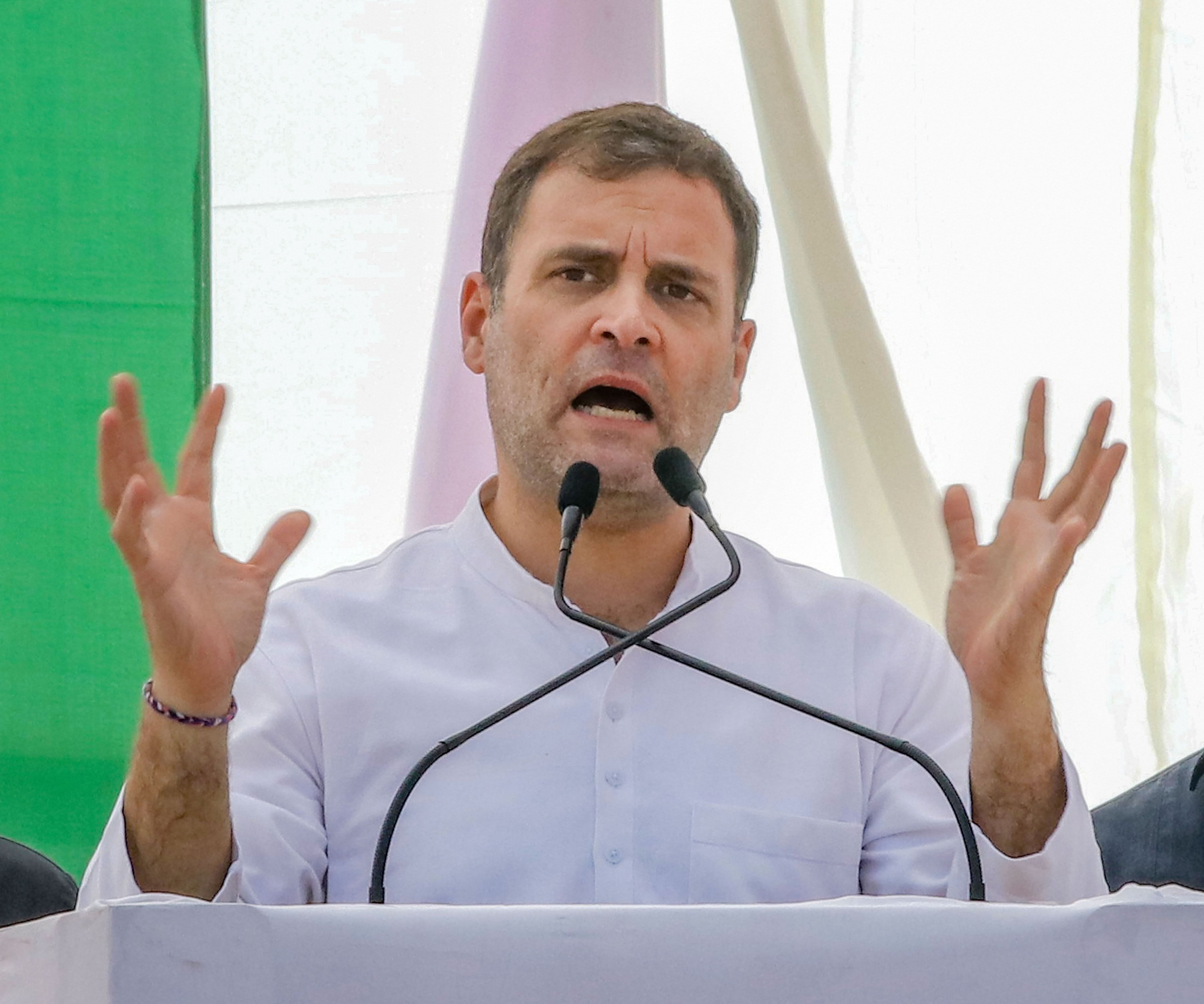 Congress leader Rahul Gandhi said the Congress had earlier said that the government should step forward to help the vulnerable and the middle class, and had made two suggestions. Credit: PTI File Photo