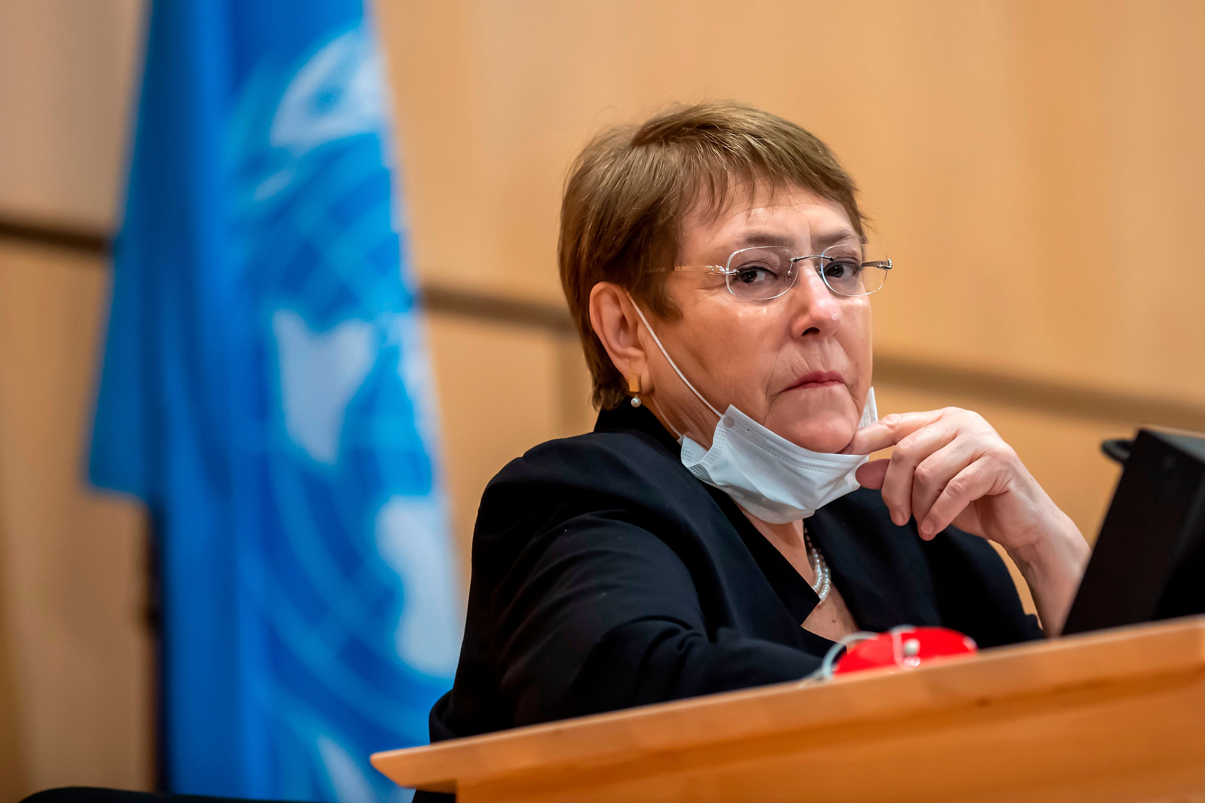 Opening the session in Geneva, Bachelet gave a global update on the Covid-19 pandemic's impact on human rights. Credit: AFP Photo