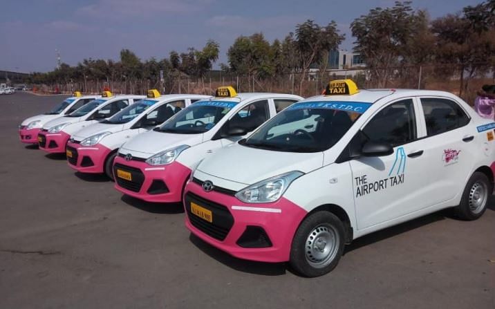 Representational Image-- KSTDC Taxis parked near KIAL Airport. Credit: DH File Photo