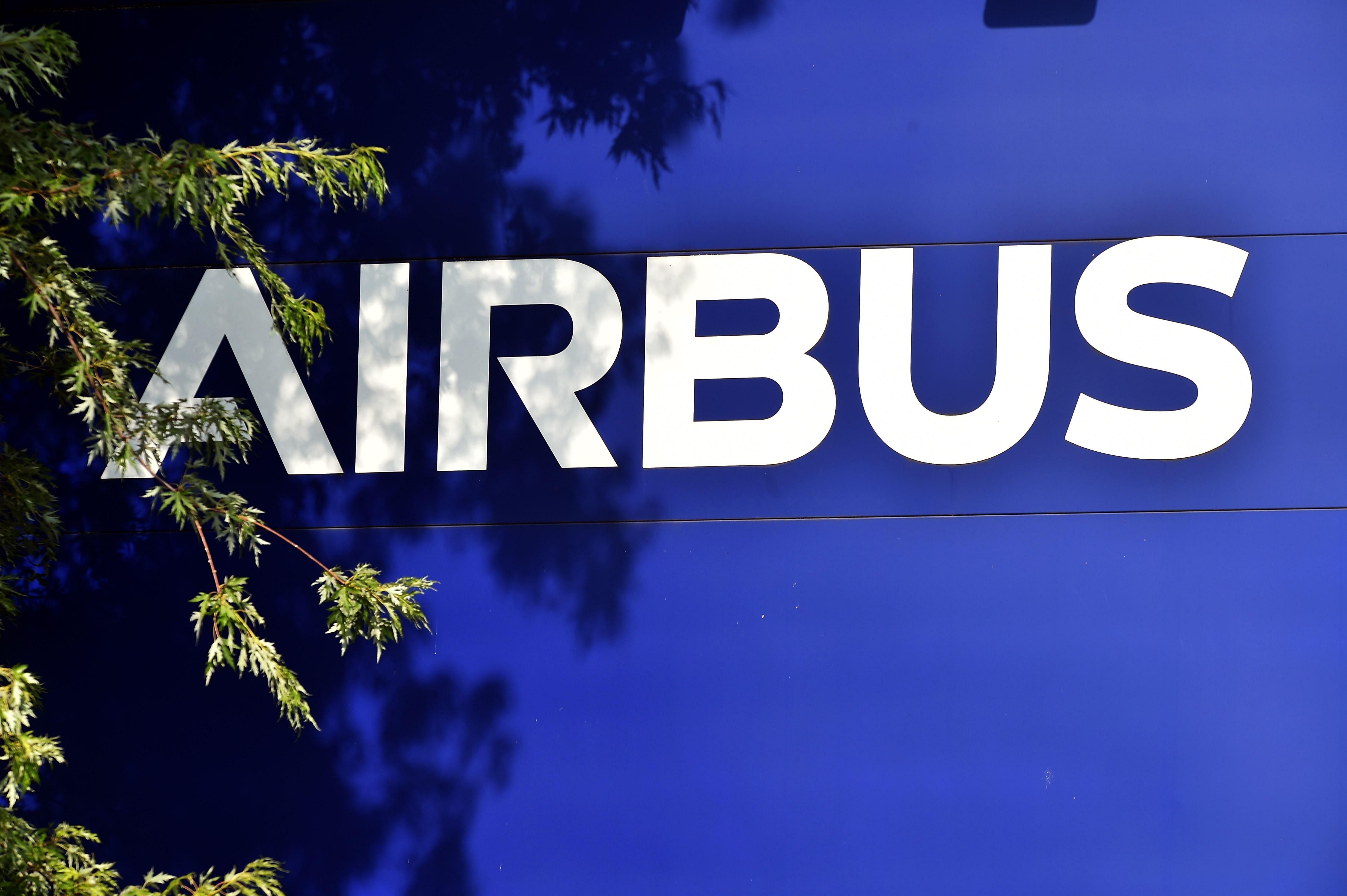A picture shows the Airbus logo. Credits: AFP Photo