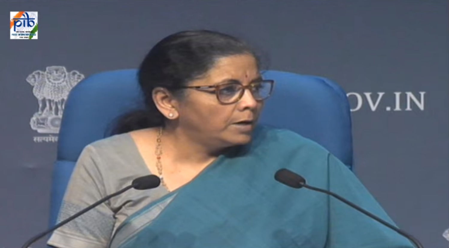 “We must foresee the issues faced by our business community and proactively address the same to enable them to compete on a global scale. Only by this proactivity can we ensure much needed economic growth in near future,” Finance Minister Nirmala Sitharaman said in the message on the occasion of GST Day, 2020. Credit: Youtube Screengrab