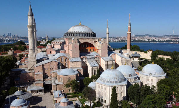 Hagia Sophia or Ayasofya, a UNESCO World Heritage Site, that was a Byzantine cathedral before being converted into a mosque which is currently a museum, is seen in Istanbul, Turkey, June 28, 2020. Credit: Reuters