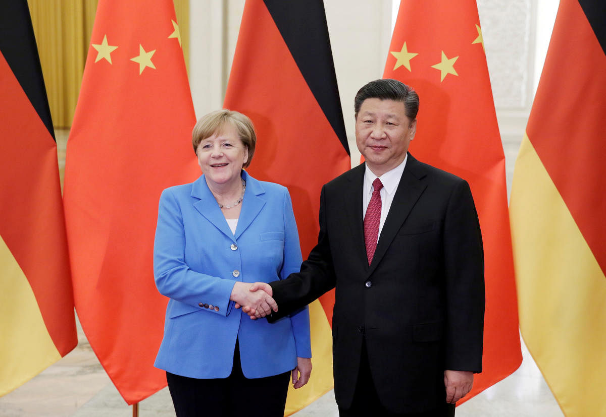 German Chancellor Angela Merkel and China President Xi Jinping. Credit: Reuters Photo