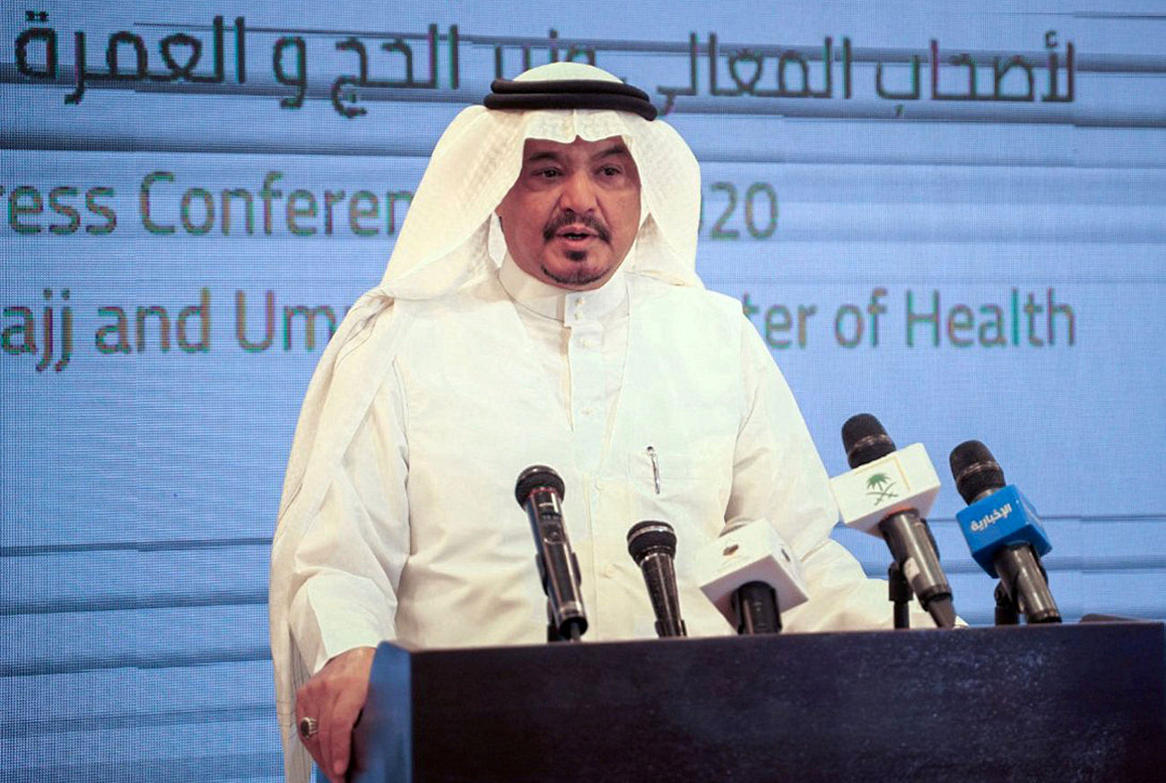 Saudi Haj Minister Mohammed Benten speaks during a virtual news conference. Credits: Reuters Photo