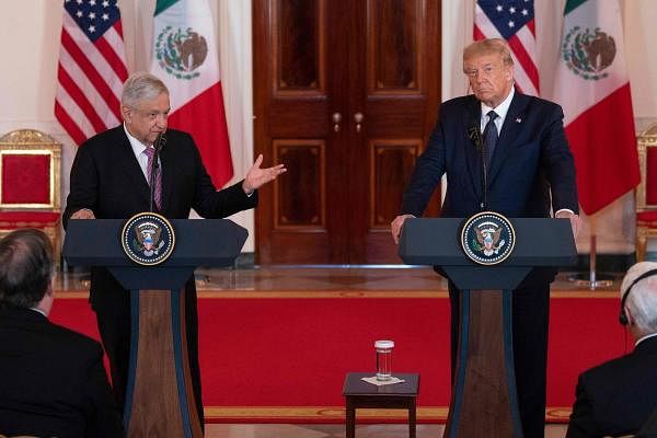 Trump hosts talks with Mexican counterpart Lopez Obrador. Credit: AFP