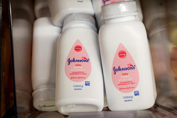 Bottles of Johnson's baby powder are displayed in a store in New York. Credit: Reuters