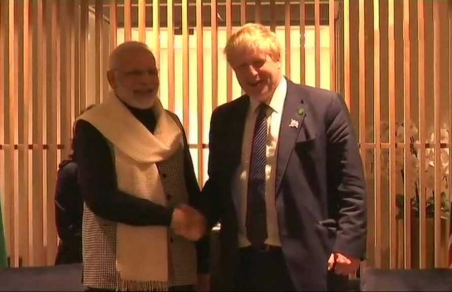 Britain's Prime Minister Boris Johnson meets Indian Prime Minister Narendra Modi. Credits: File Photo