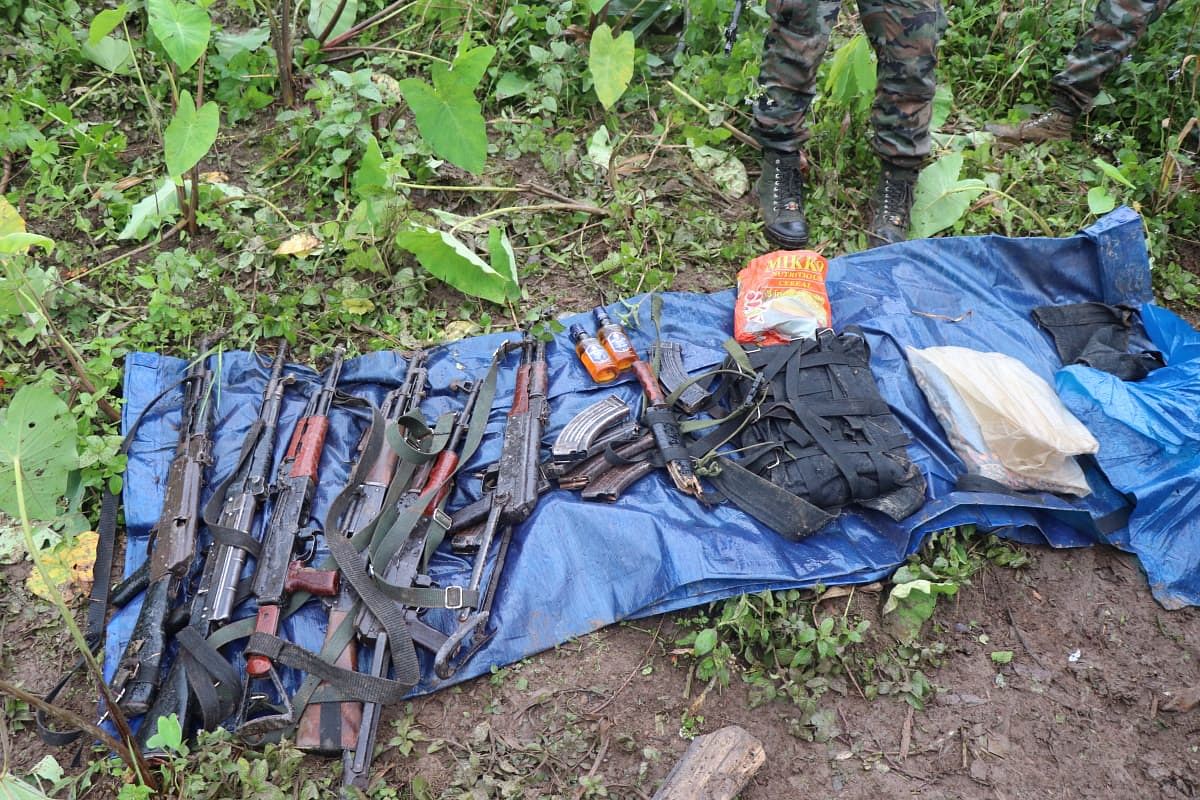 Weapons recovered from the slain NSCN (IM) militants in Arunachal Pradesh on Saturday. Photo credit: Indian Army