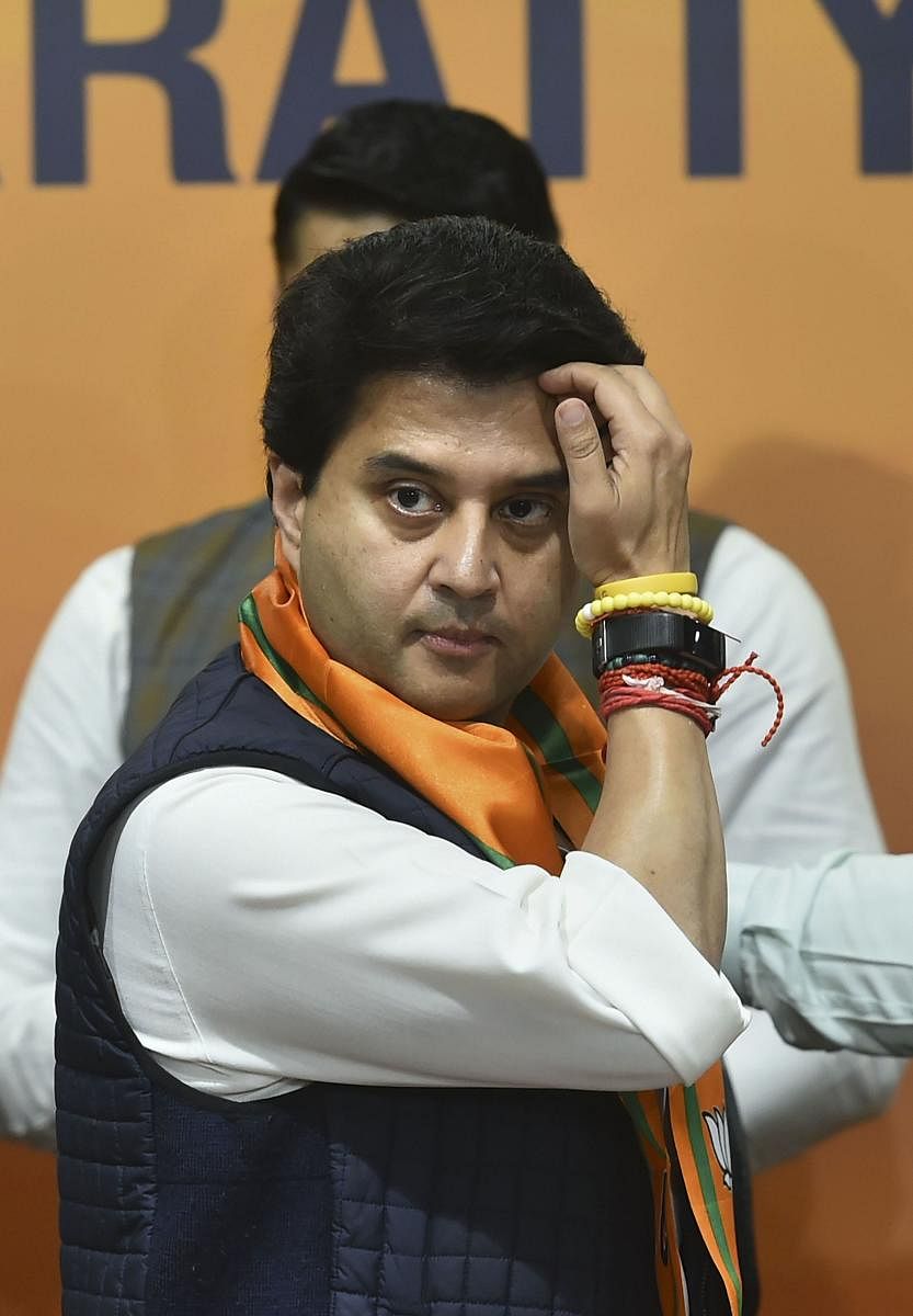Scindia has played hardball in dealing with the chief minister, whether it was cabinet expansion or allocation of departments. Credit: PTI/file