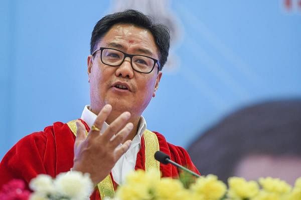 Union Minister for Youth Affairs and Sports Kiren Rijiju addresses during the annual convocation of Rajiv Gandhi National Institute of Youth Development, near Chennai, Friday, February 21, 2020. Credit: PTI Photo